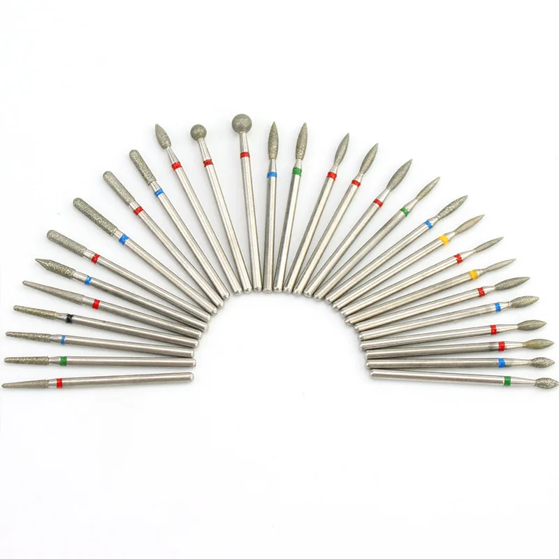 7pcs Diamond Milling Cutter for Manicure Set Nail Drill Bits Accessories Nozzles for Manicure Cutters Pedicure Sanding Nail File