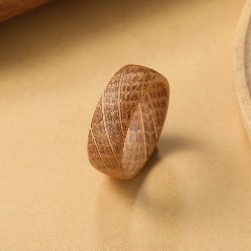 Olive wood wooden finger ring for men decoration band
