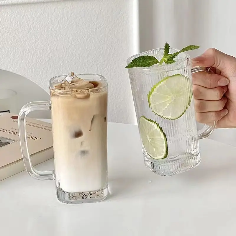 320 ml Drinking Glasses with Handle,Glass Cups for Hot or Cold Drinks like Cappuccino,Cocoa,Coffee Mugs