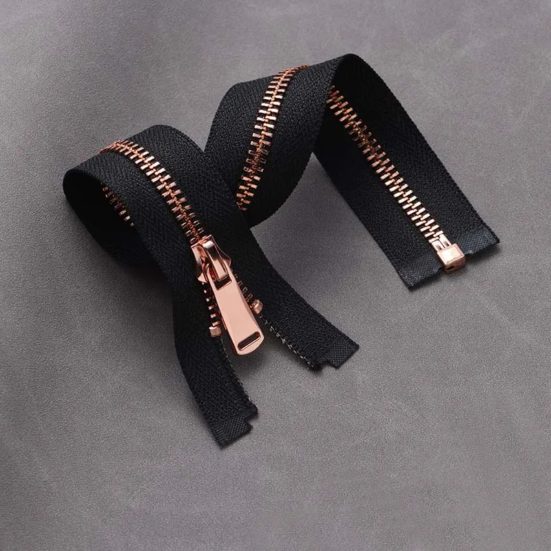 Custom Puller Long Chain Golden And Silver Teeth Slider Zip Metal Zipper For Jeans