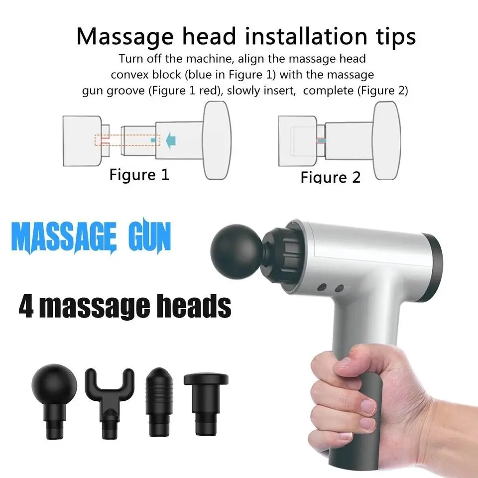 KH-320 Fascial Massage Gun Powerful Cordless Percussion Massage Gun After Exercise 6 Level Variable Frequency