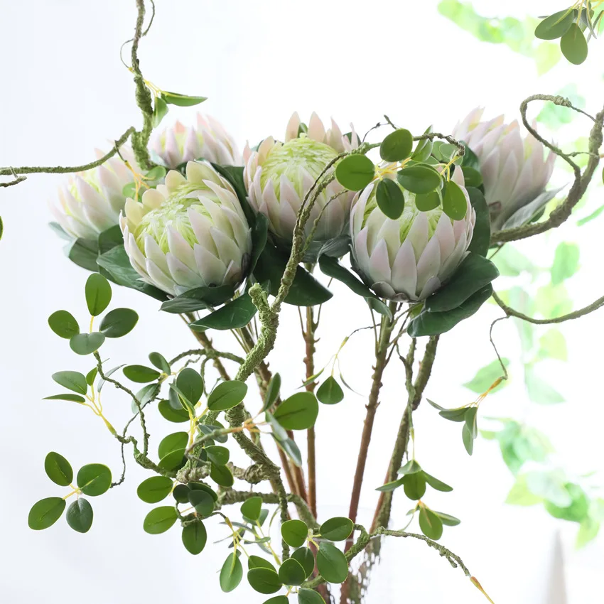 Flower king Brand factory direct wholesale King protea cynaroides artificial Hand Made protea flower giant artificial flower