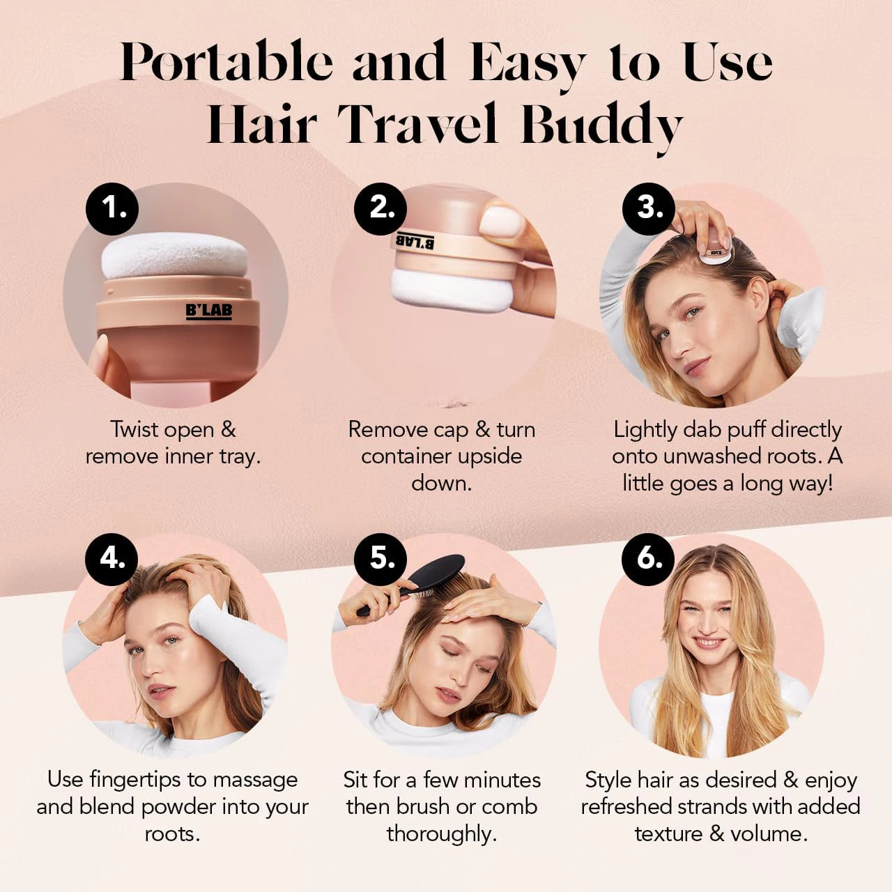 Private Label Vegan Hair Volume Powder Travel Size Non-Aerosol Hair Styling Women Bulk Spray Remove Oil Dry Shampoo Powder
