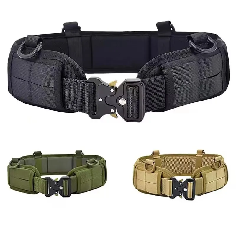 Tactical Nylon Canvas Breathable Men Waist Belt With Metal Buckle