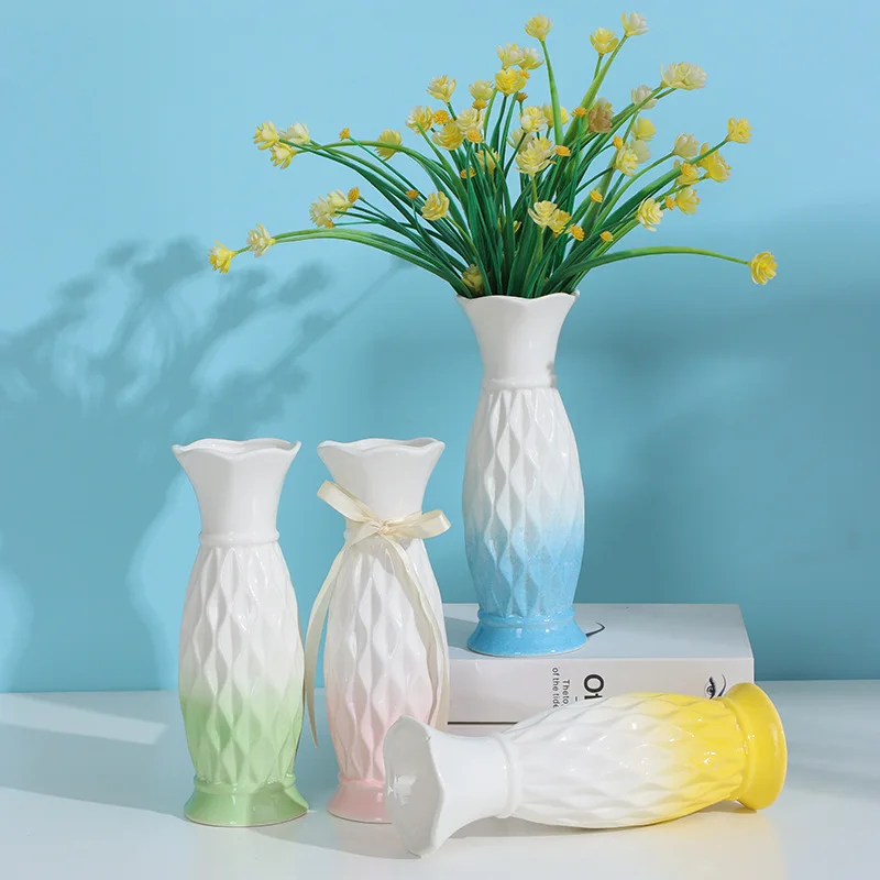 ceramics vase Nordic style Colorful Vase Flowers Modern Home Office Decor of Creative Floral Composition living room Ornament