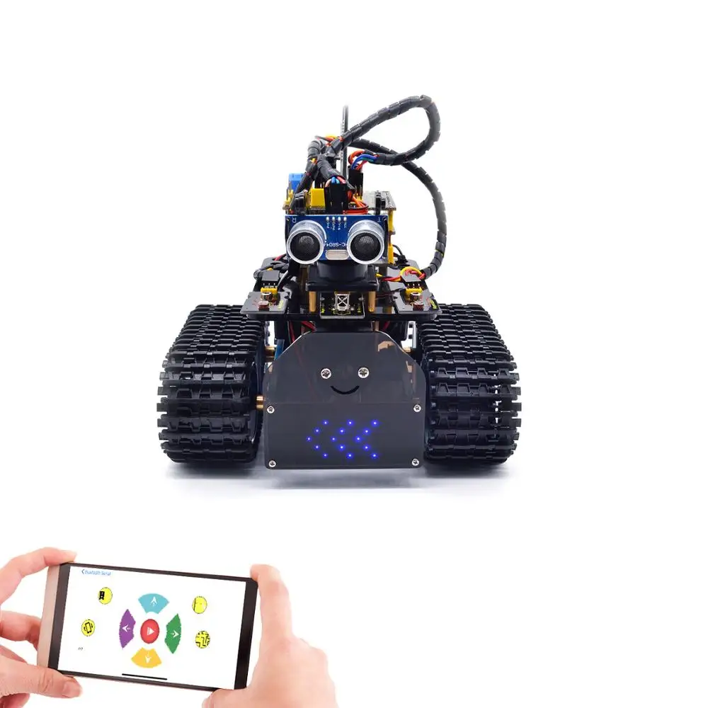Keyestudio DIY Мини Танк робот для Arduino робот автомобиль для Arduino комплект роботов