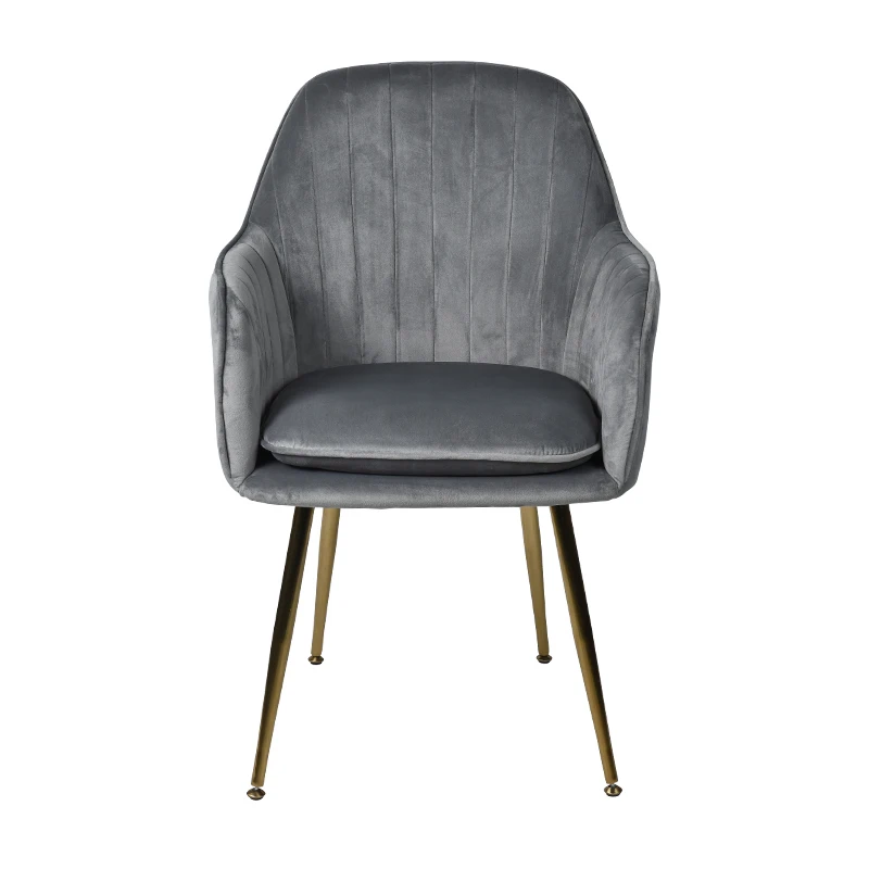 Corduroy Dining Chair with Metal Base