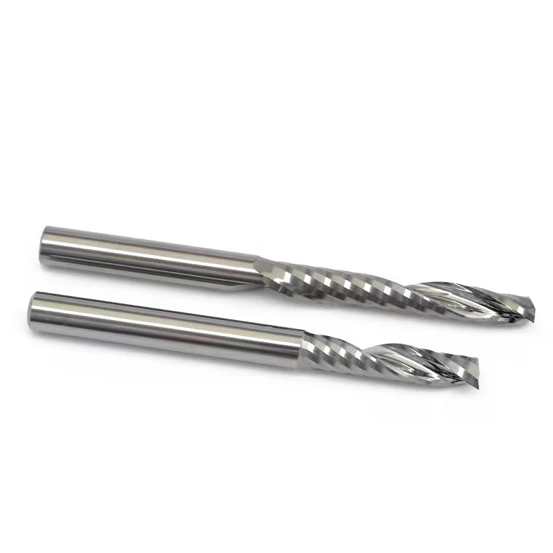 3.175mm 4mm 6mm One Flute Spiral End Mill Cnc Router Bits For Aluminum Single Flute Corner Radius Cutter