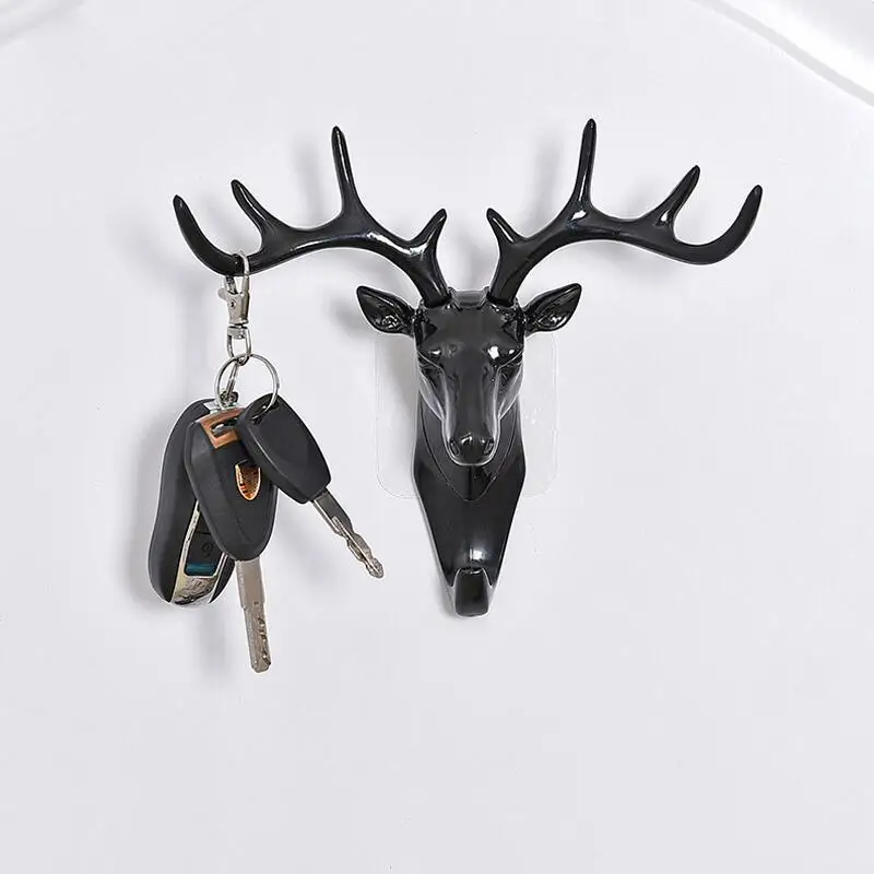 Wholesale Wall Hanging Hook Vintage Deer Head Antlers for Hanging Clothes Hat Scarf Key Deer Horns Hanger Rack Wall Decoration