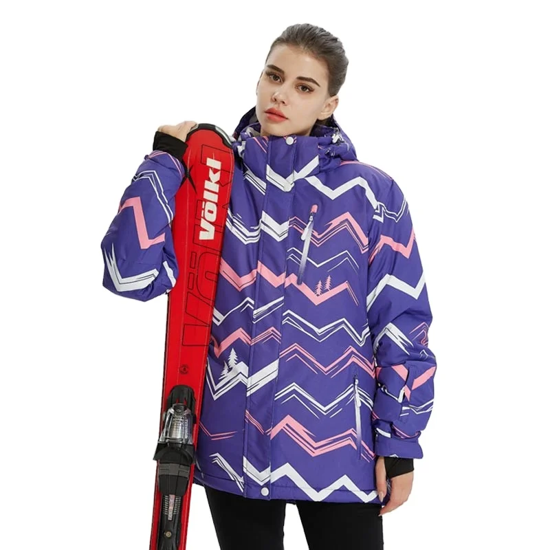 cheap custom warm clearance girl ladies classic plaid suede outdoor winter puffer coat with hood lady sweater skiing snow coat