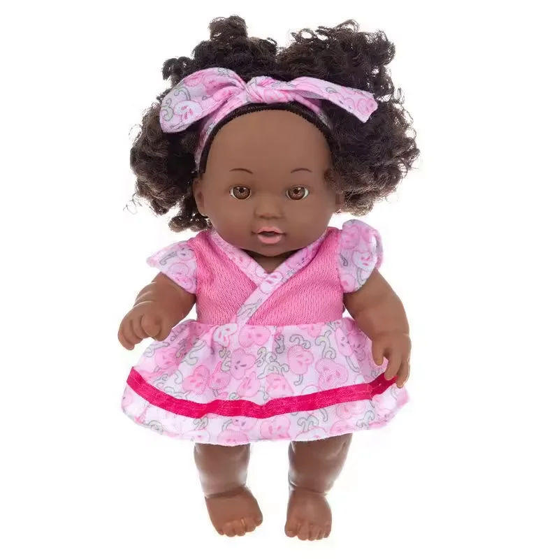 New Design 20cm African Reborn black baby doll Silicone cute Doll toys for girls funny american girl doll toys for kids