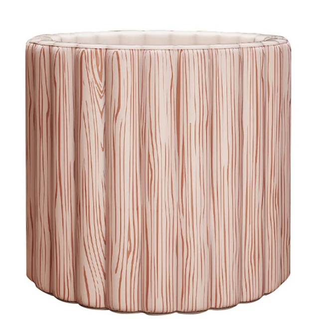 Automatic Portable PVC Inflatable Folding Adult Wood Grain Inflatable Ice Bath Barrel