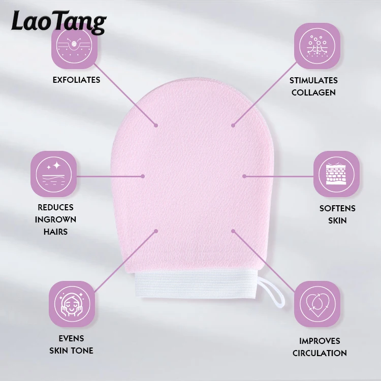 High Quality Low Roughness Soft 100% Viscose Exfoliating Face Mitt Face Exfoliator Glove