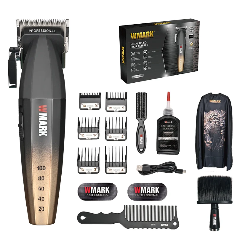 WMARK NG-2038 Wholesale Super Motor 9000RPM Rechargeable Electric Barber Mens Hair Clippers Cordless Hair Trimmers for Salon
