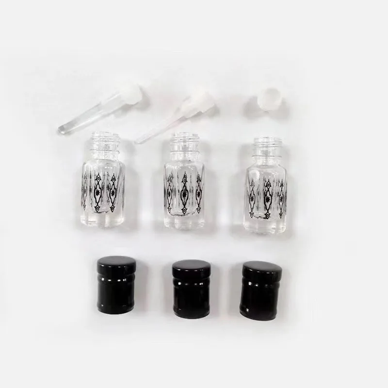 6Ml 3Ml 12ml oud essential oil roller bottle custom serum octagonal attar glass roll on bottle