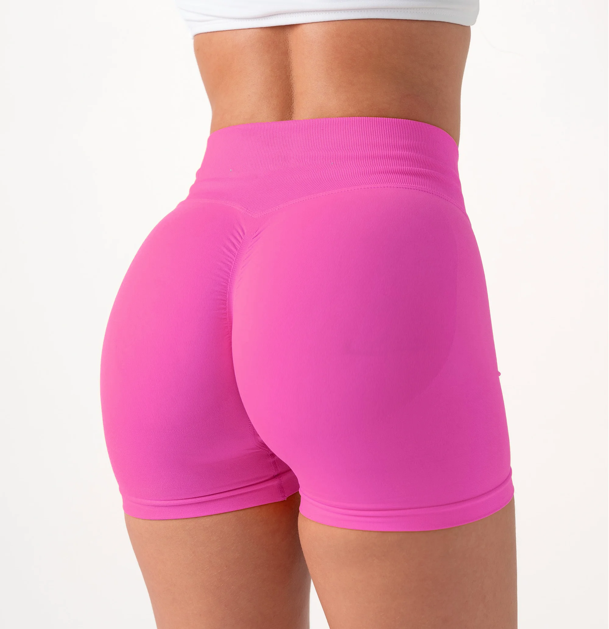 new design high waist gym nylon shorts breathable workout scrunch butt seamless sports yoga shorts for women