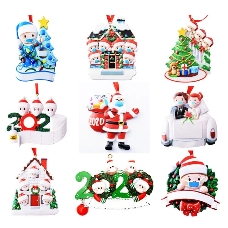 2020 полимерная семейная подвеска «сделай сам» с именем снеговика, рождественской елки, подвесное украшение