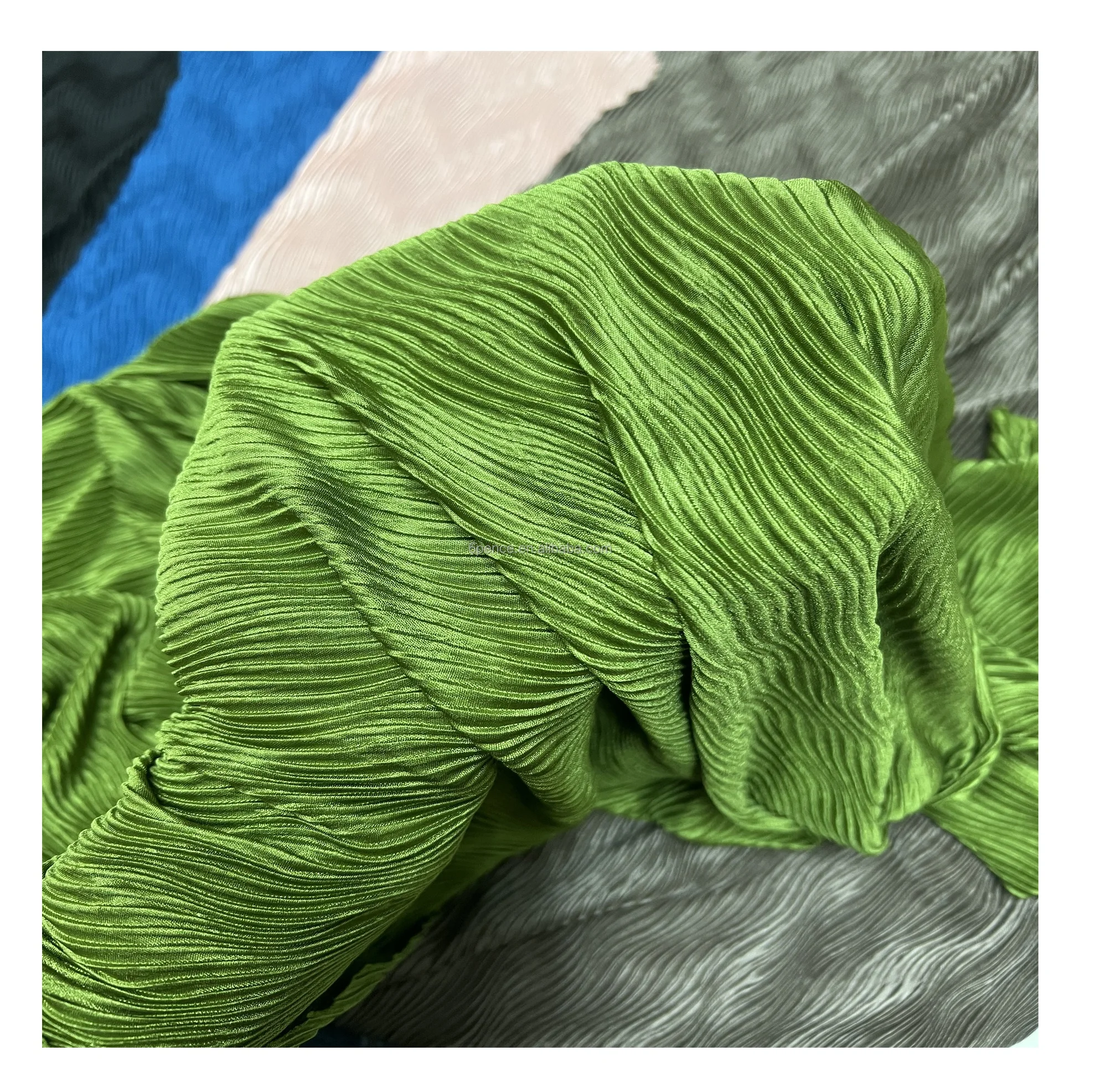 Pleated fabric for evening dress bespoke  pleating customized plisse fabric on any kind of abric