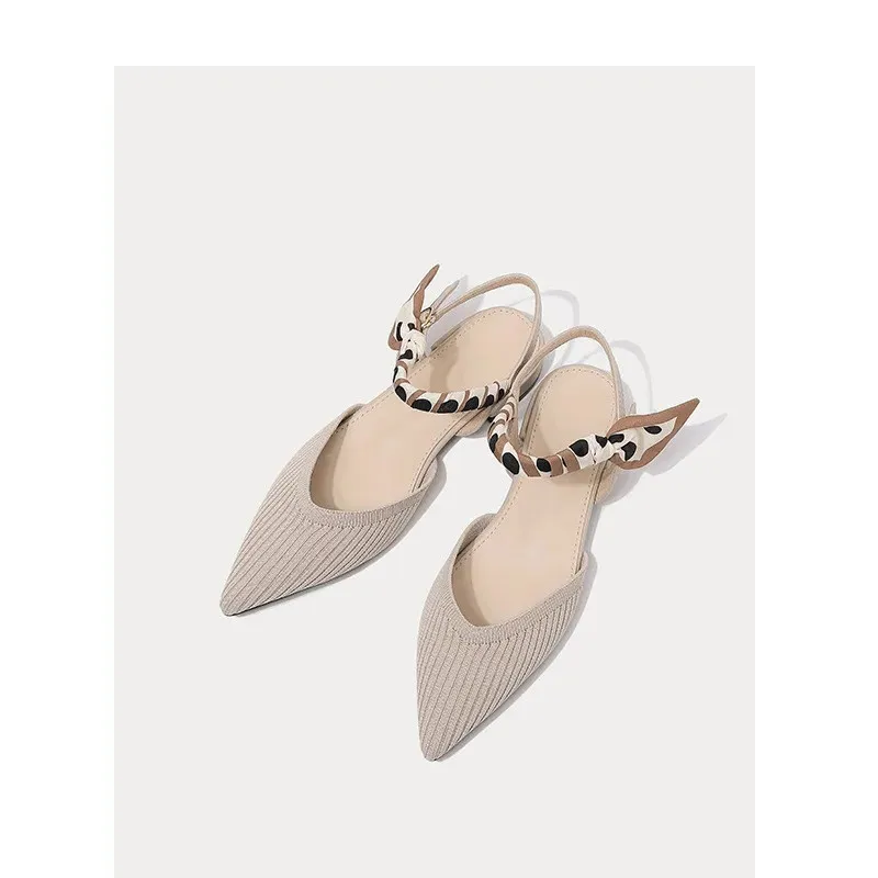 Wholesale pointed toe soft soled flying woven flat shoes knitted flat espadrilles shoes