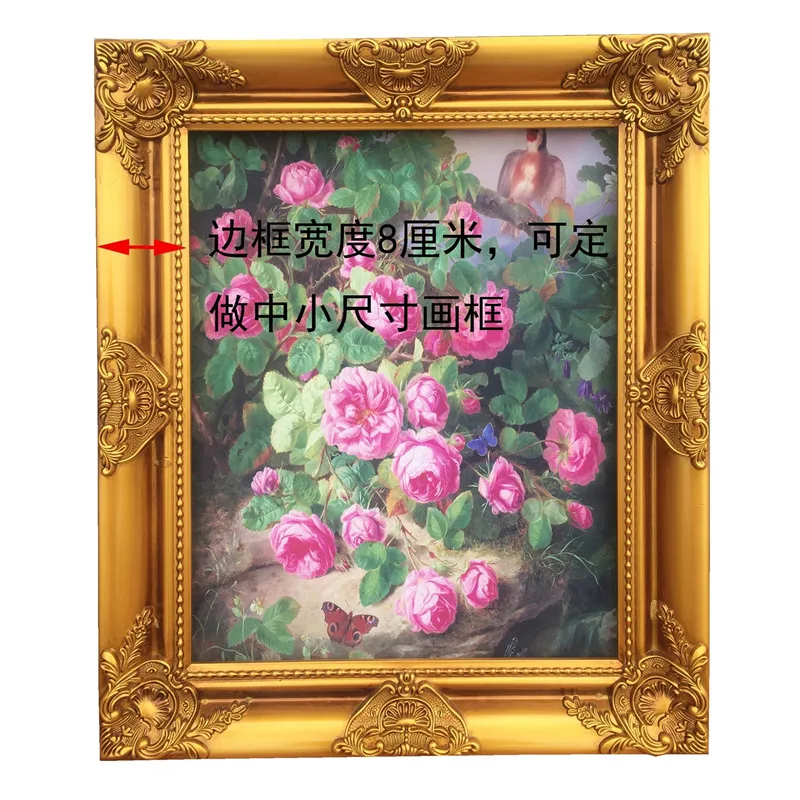 Europe Style Customize Gold Color Antique Baroque Vintage Wood Luxury Photo Frame For Home Wall Decor