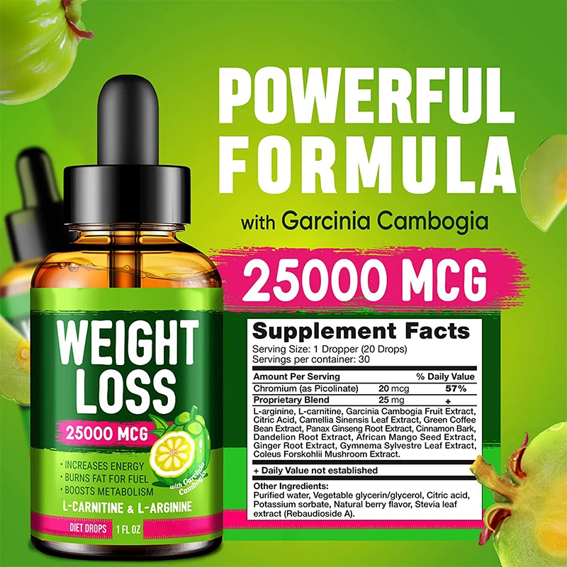 Factory Wholesale OEM/ODM Private Label Weight Loss Appetite Suppression Carcinia Cambogia Liquid Drops