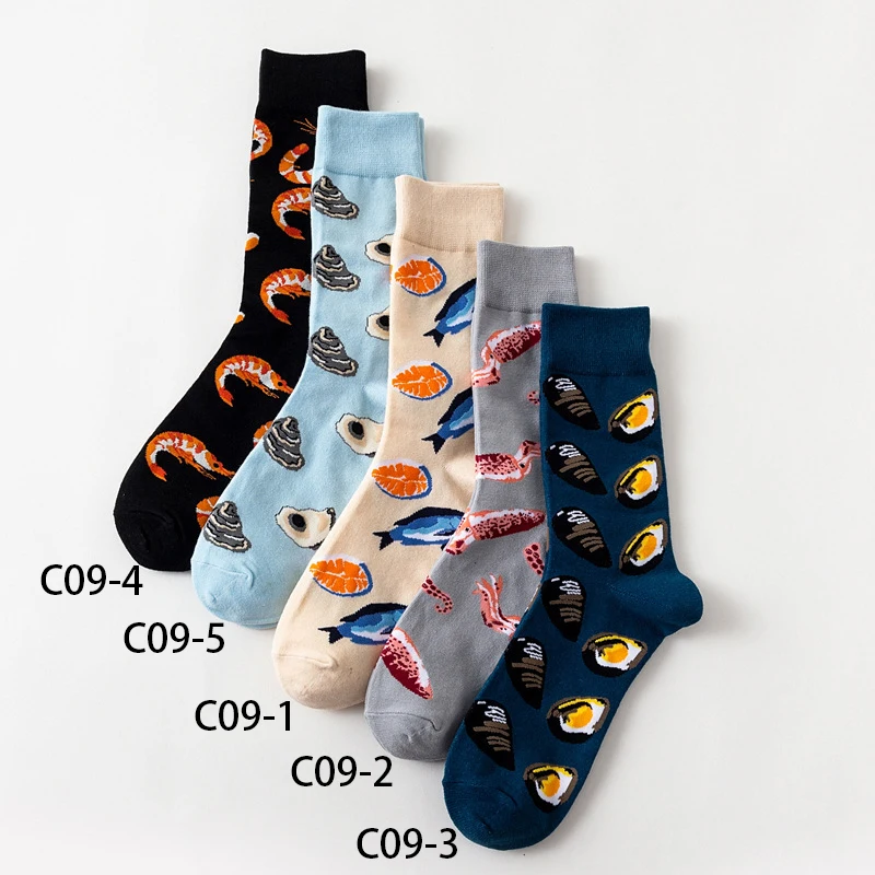 
Adult seafood cute socks jacquard marine life sock happy socks cartoons 