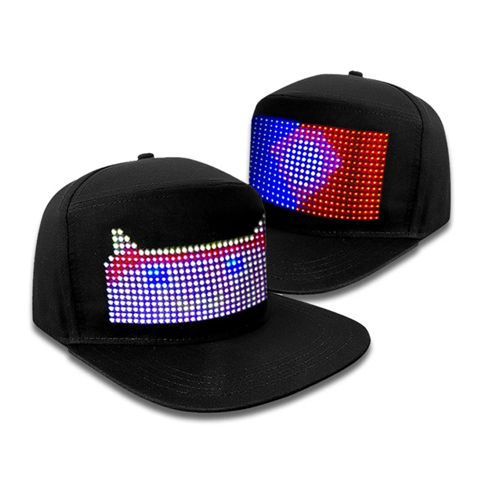 Wholesale Led Programmable Cap High Quality Led Display Screen Smart Hat Adjustable Party Rave Led Baseball Cap Manufacturer