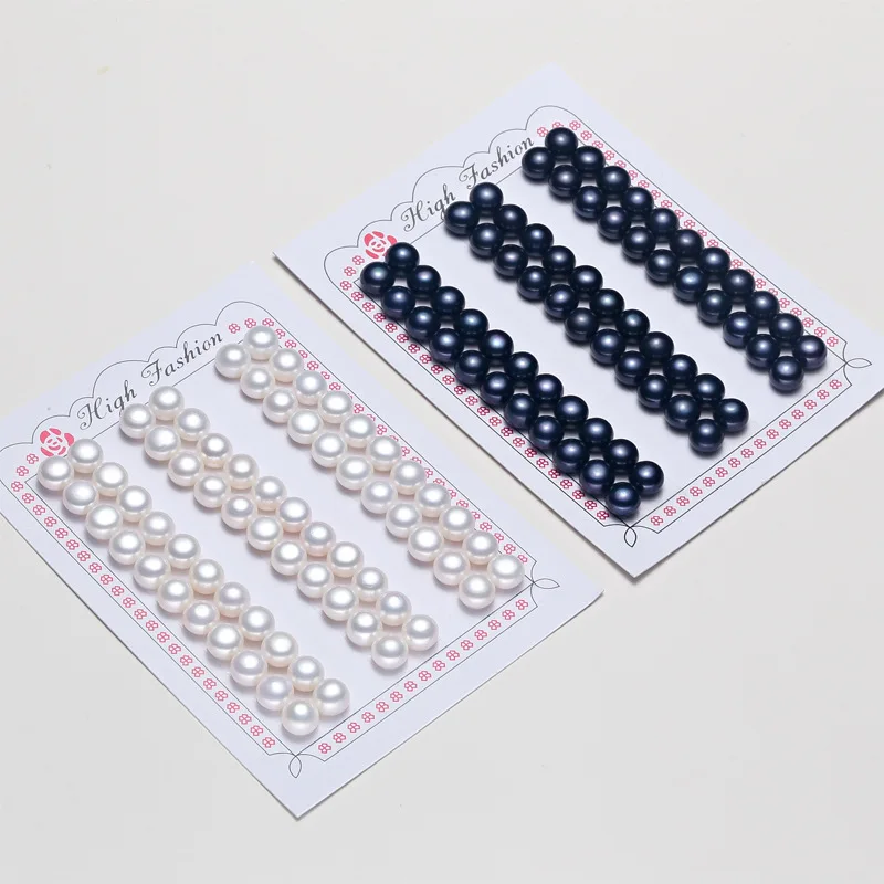 3-13 mm A A A A+ natural genuine real Pearl One Hole half drilled freshwater round button shape HALF hole loose pearls