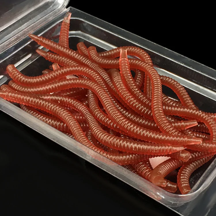 KEWOTE 20pcs/box Earthworm soft lure set sea fishing lure tackle set with transparent box