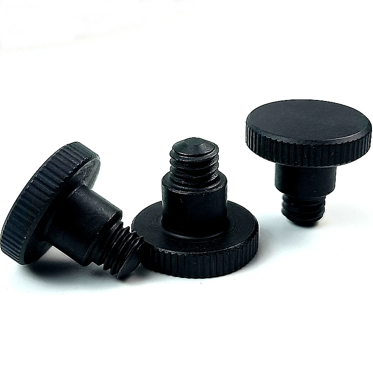 Custom CNC OEM knurled black anodized anti-corrosion M4 M5 M6 M8 step thumb bolt screw