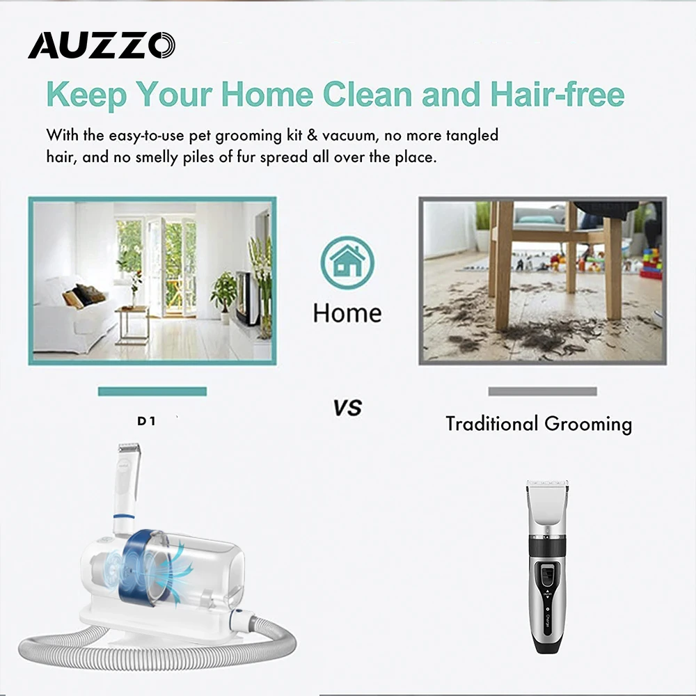 Pet Vacuum Cleaner Electric Clipper Slicker Deshedding Cleaning Dog And Cat Hair Fur Grooming Brush Kit