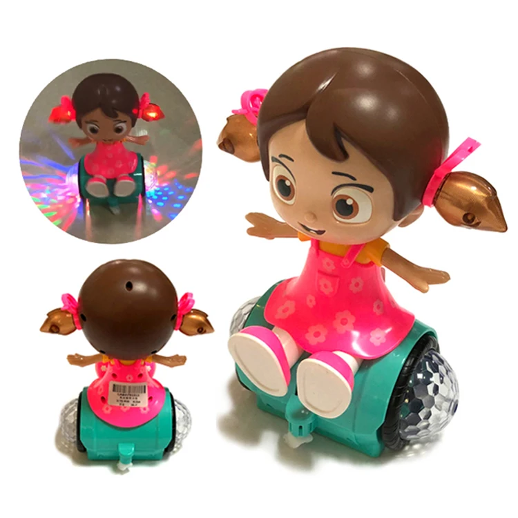 Wholesale Funny Cartoon Rotating Baby Electric Lighting Music Girls Dance Dancing Toys For Kids