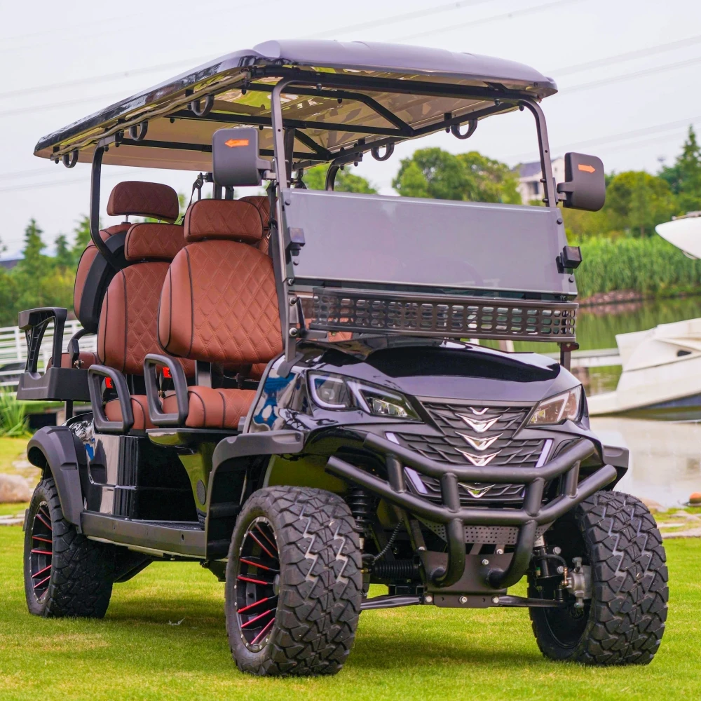 2023 New Energy 6 Seater Customized 7.5KW AC Motor Lithium Ion Battery 30mph Lifted Off Road Electric Golf Carts