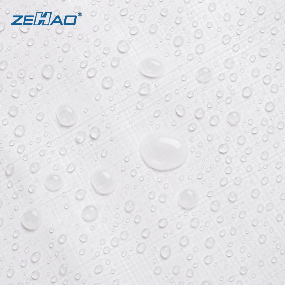 High Cost Performance PE Waterproof Reinforced Tarpaulin Fabric With White Color 150gsm