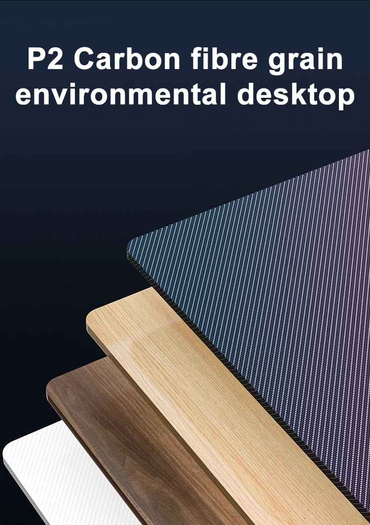 adjustable height gaming desk RGB  Light Racing PC Electric Computer Carbon fiber surface gaming table with led lights