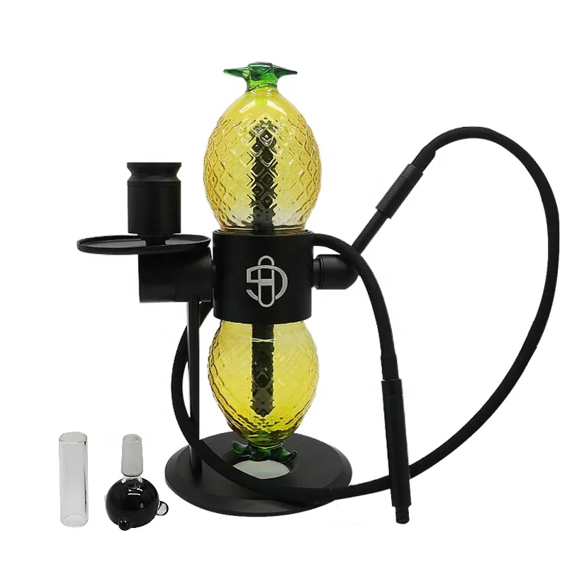 Factory Price Custom Logo Single Tube Glass 360 Pineapple Gravity Hookah Glass Smoke shisha Hookah