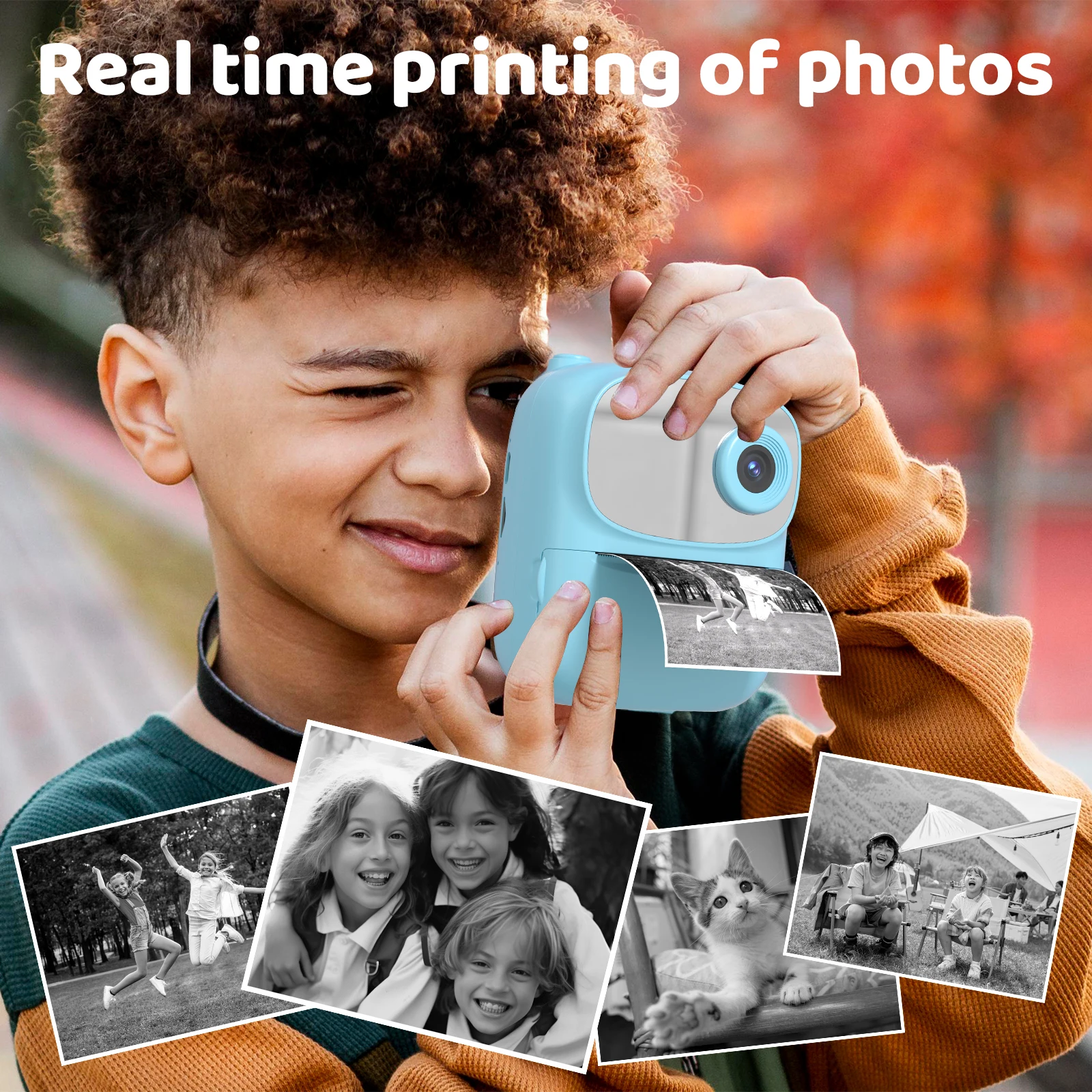 Christmas Gift 2.4 Inch  Rechargeable  Children Mini Printing Digital  Kids Camera