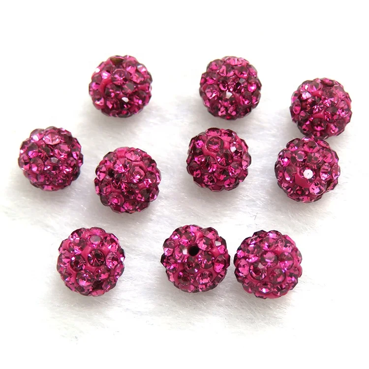 Colorful Decorative Crystal Beads For Jewelry Making Fashion Rhinestone Paved Ball Polymer Clay Crystal Rhinestone Beads
