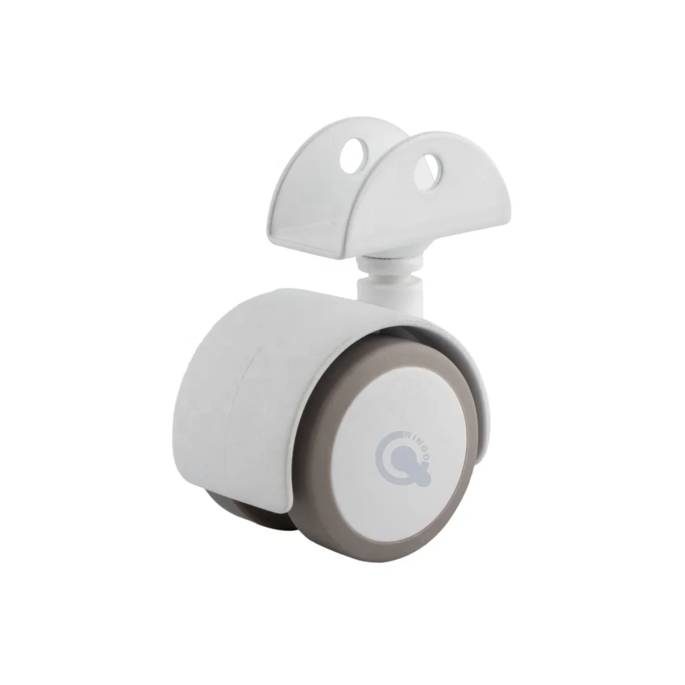 40 50 mm White Furniture Castor PA TPE Wheel Furniture Caster with Special Plate