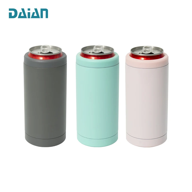 China Supplier Dragon Boat Festival Item New Arrival Custom Logo 12oz Stainless Steel Insulated Skinny Slim Can Cooler