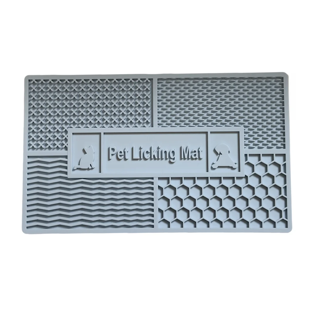 Silicone Slow Eating Dog Lick Mat With Suction To Wall Bone-shaped Safe Material Pad Bowl For Dog Bathing Training Grooming