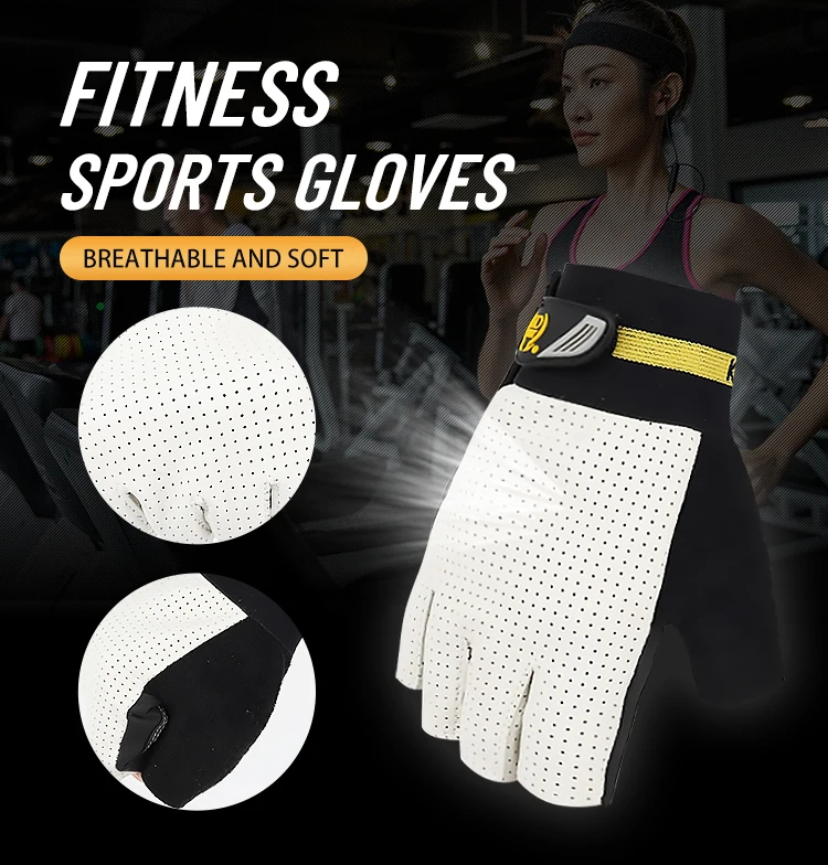 Amazon hot selling half finger sport leather gloves men hands protecting