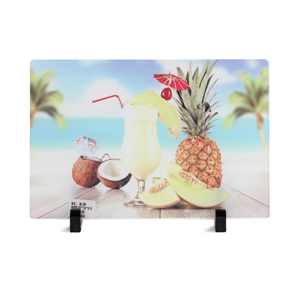 Rectangle water ripple blank 20*28.5cm sublimation glass photo frame blanks cutting board BL-30 sublimation glass cutting boards