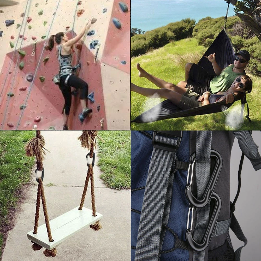 12KN Aviation Aluminum Hammock Carabiner Spring Clasp Clip Swing Backpack Hook Mountaineering Camping Climbing Safety Buckle