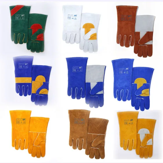 AP-3201 OEM Split cowhide leather gloves for mig welding heavy duty  abrasion heat resistiant welding gloves