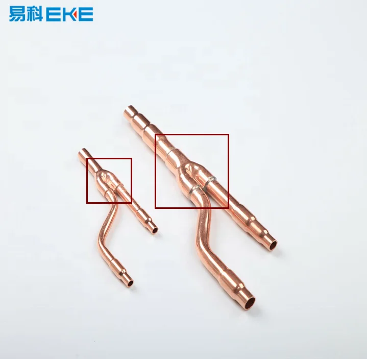 Copper disperse pipe Y branch copper manifold copper tube for VRF/VRV SYSTEM Air conditioner use OEM