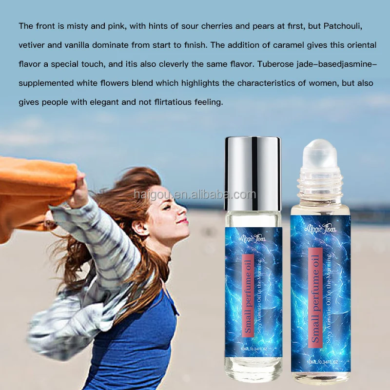 Wholesale Custom 10ml Fruity Floral Weedy Aroma fragrance Parfums Women Roll on Bottle Pheromone Essential Perfume Oil
