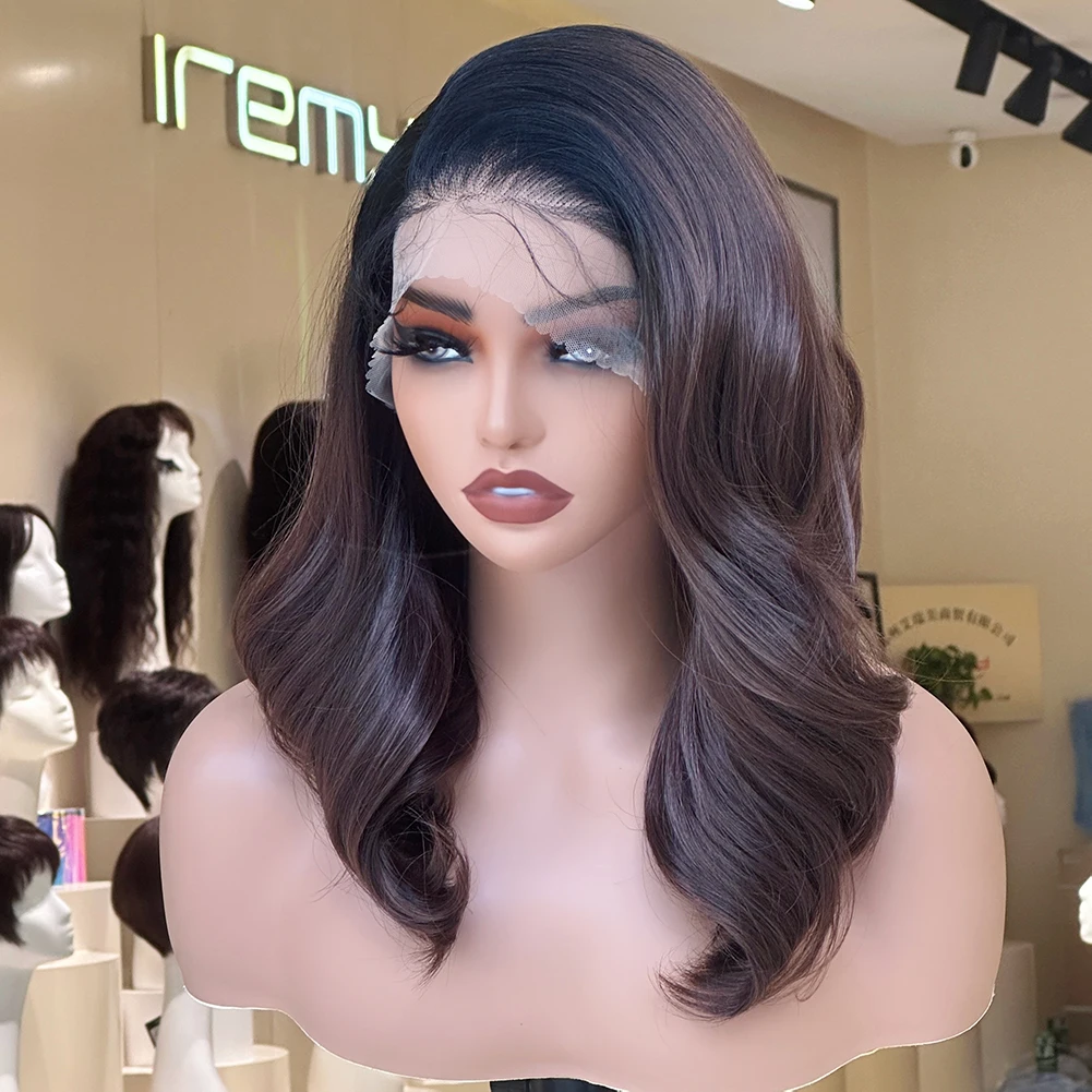 X-TRESS 13x6 безклеевой HD парик на фронтальной сетке предварительно выщипанный темно-коричневый синтетический для женщин