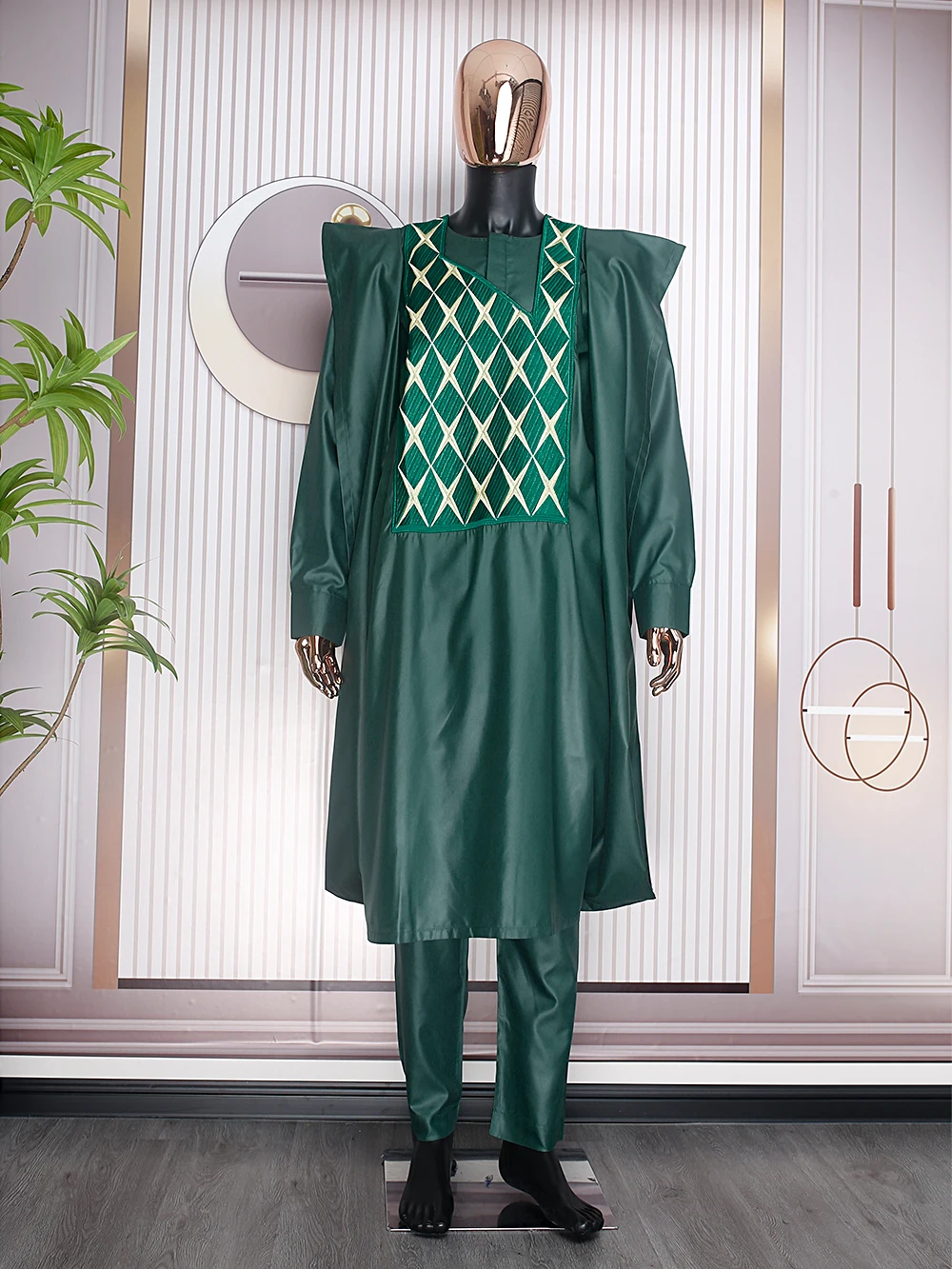 H & D African Dashiki Clothing For Men 3 PCS Set Wear For Party Attire