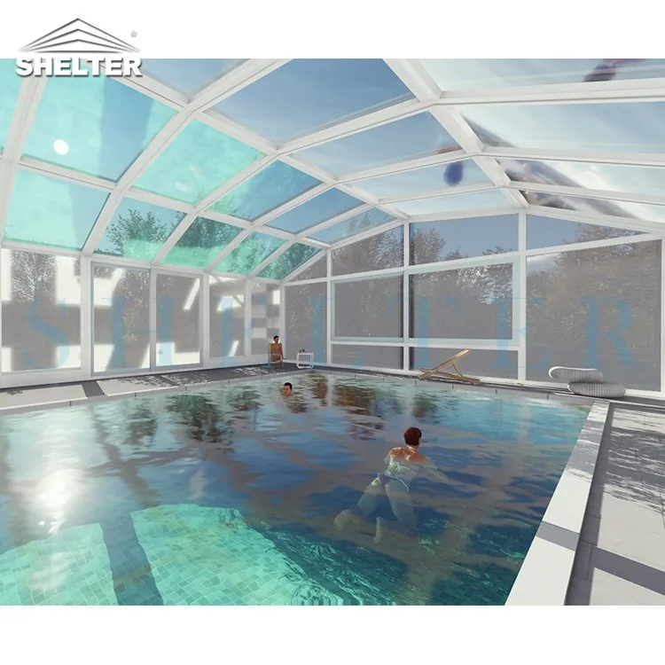 Transparent Pool Cover Under Deck Enclosure